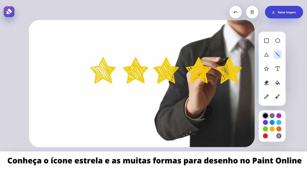 Conheça o ícone estrela e as muitas formas para desenho no Paint Online