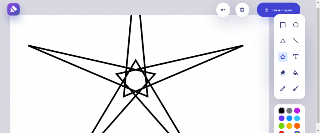 Conheça o ícone estrela e as muitas formas para desenho no Paint Online (2)