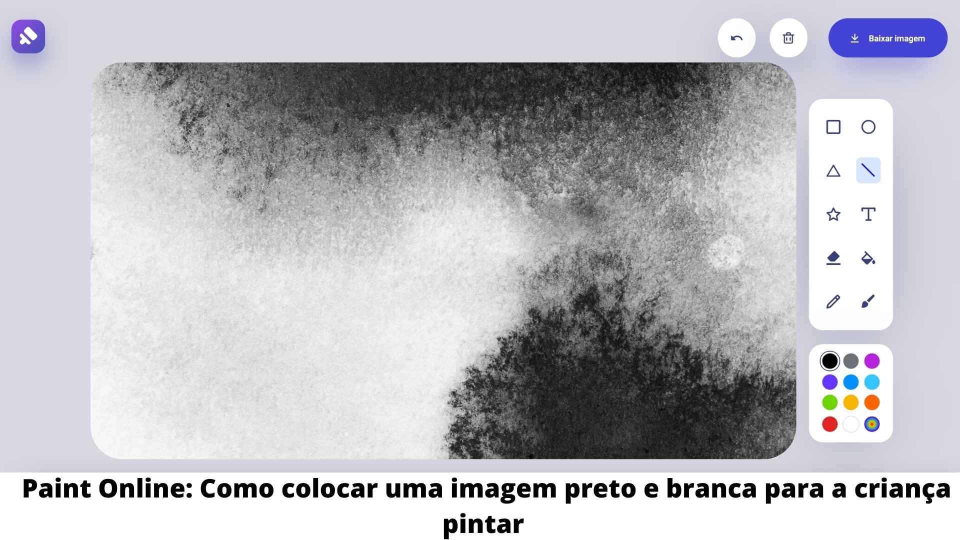 Como colocar uma imagem preto e branca para a criança pintar
