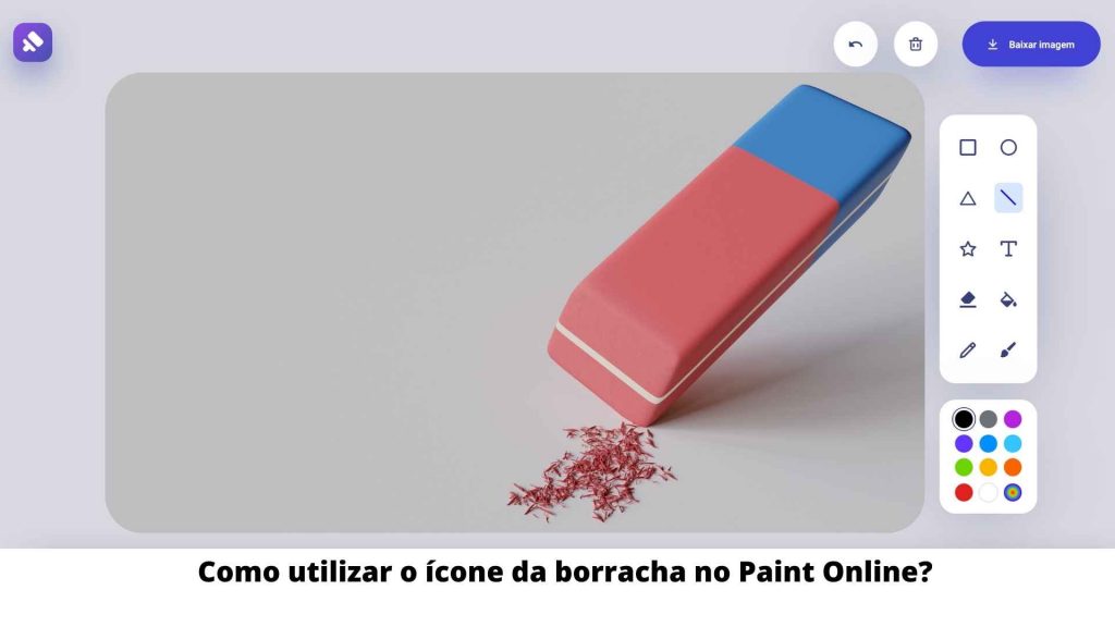 Como utilizar o ícone da borracha no Paint Online