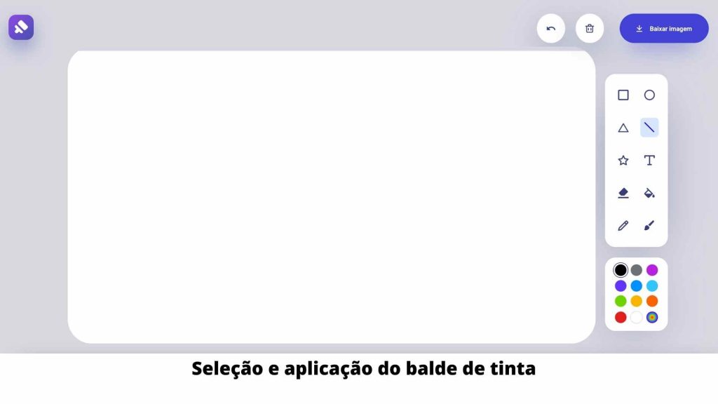 Seleção e aplicação do balde de tinta