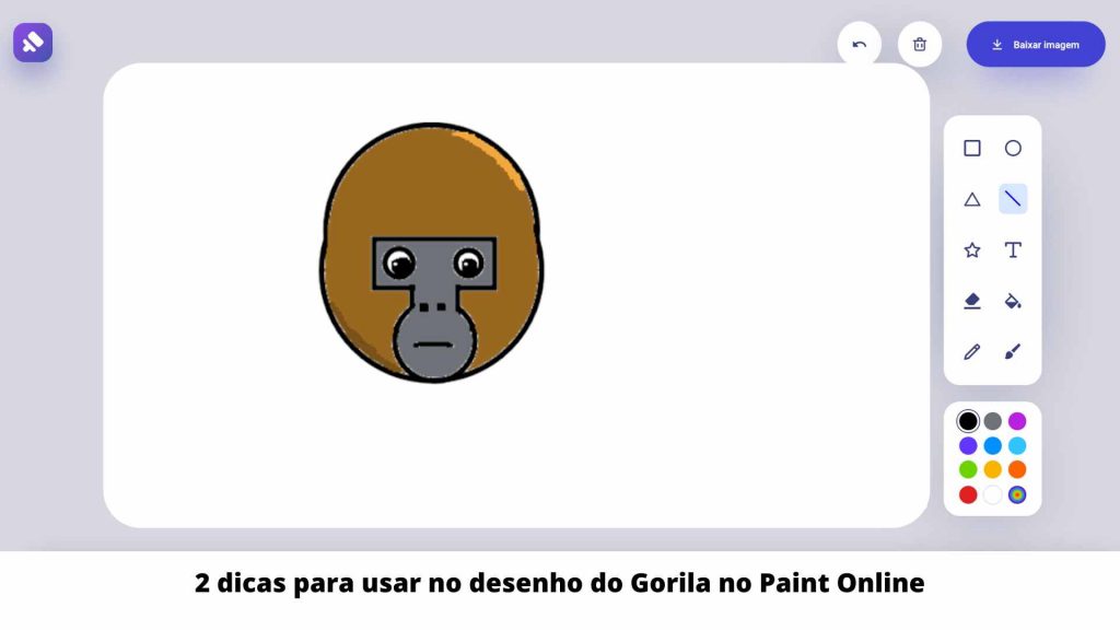 2 dicas para usar no desenho do Gorila no Paint Online