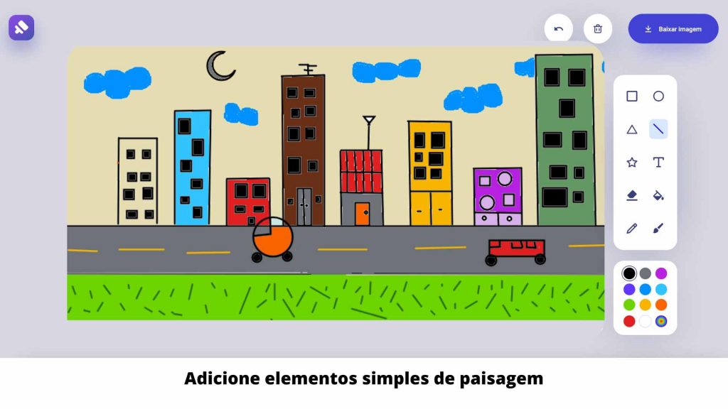 Adicione elementos simples de paisagem