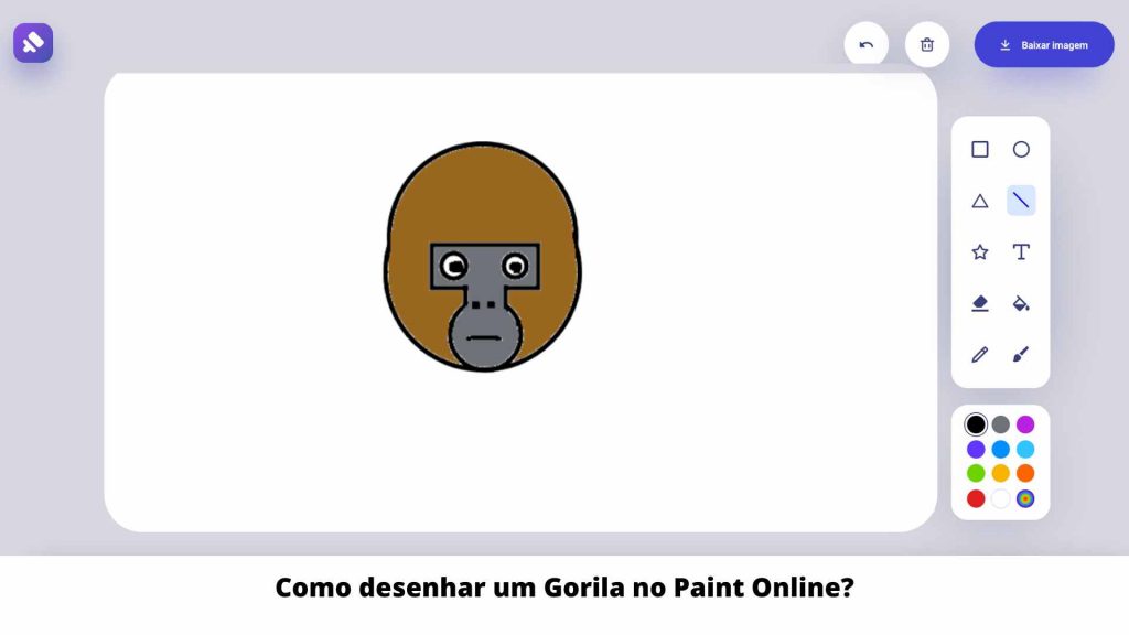 Como desenhar um Gorila no Paint Online