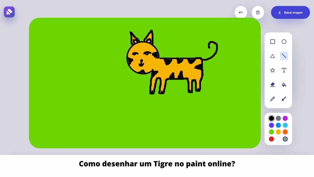 Como desenhar um Tigre no paint online