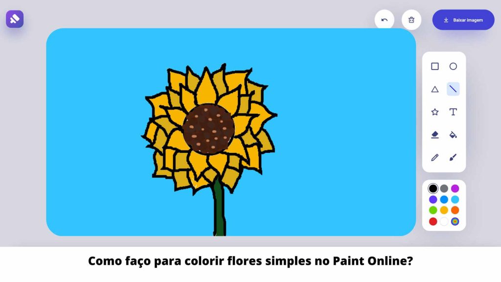 Como faço para colorir flores simples no Paint Online (2)