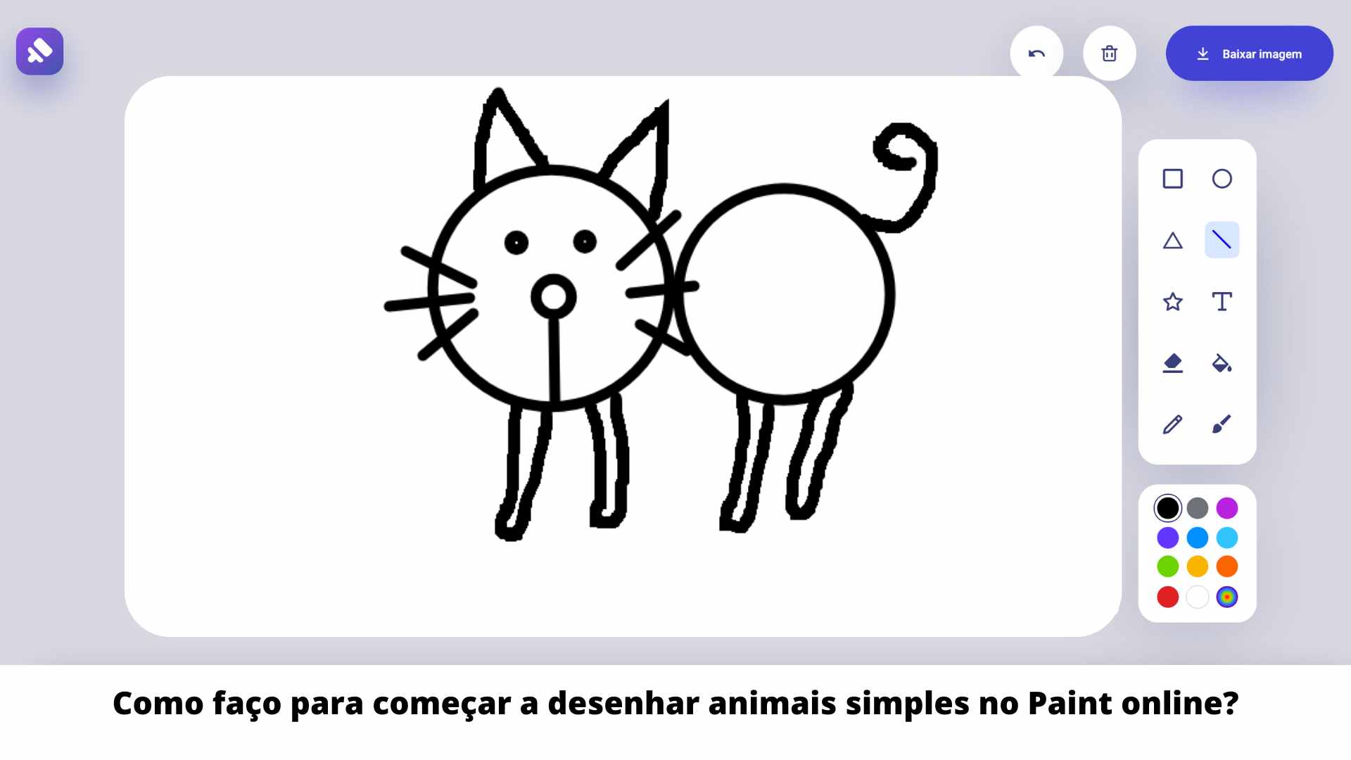 Desenhos de animais simples no paint online - Paint Online