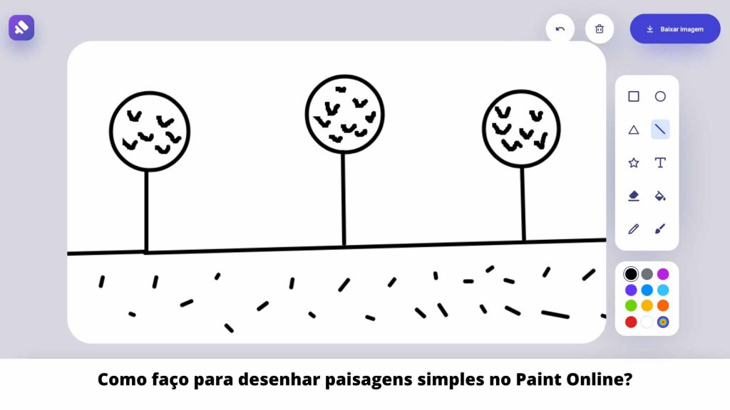 Como faço para desenhar paisagens simples no Paint Online (1)