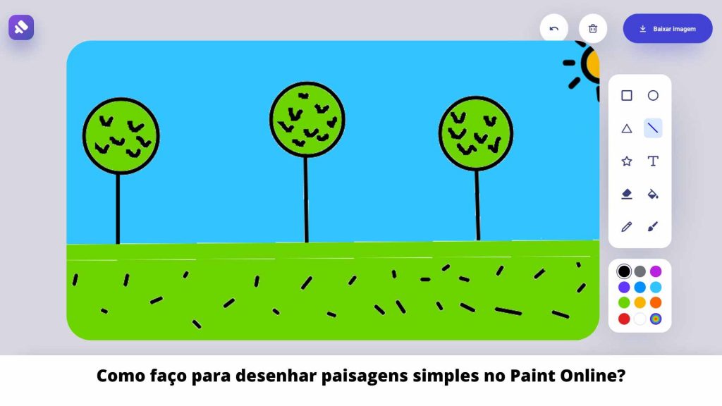 Como faço para desenhar paisagens simples no Paint Online (2)
