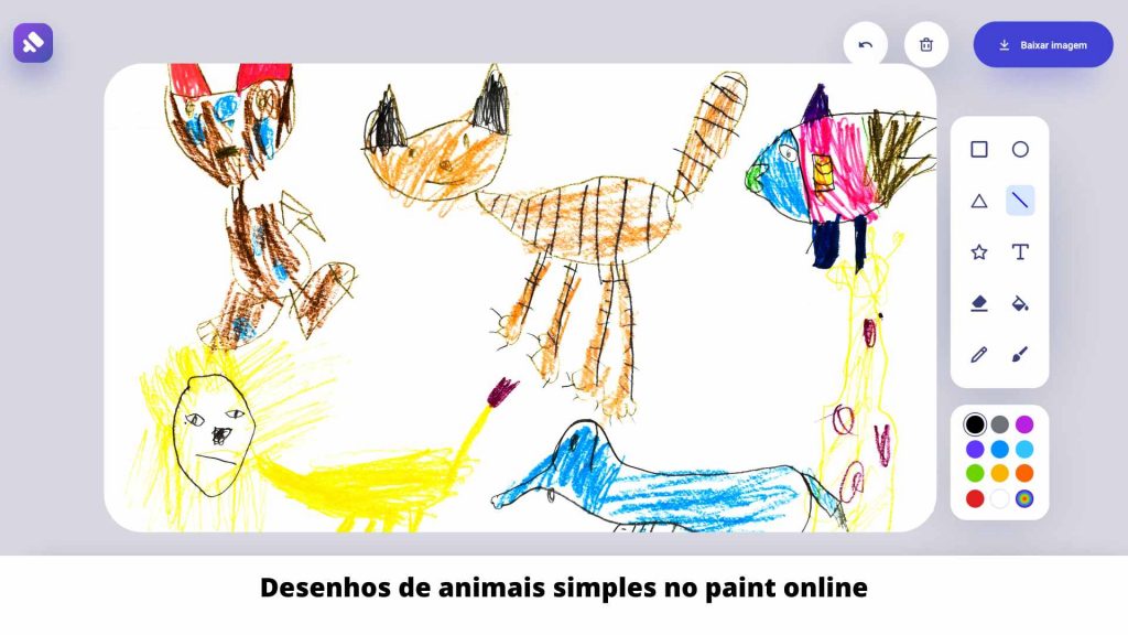 Desenhos de animais simples no paint online