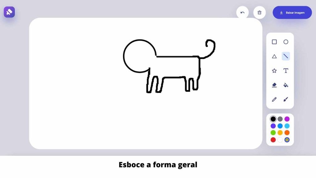 Esboce a forma geral