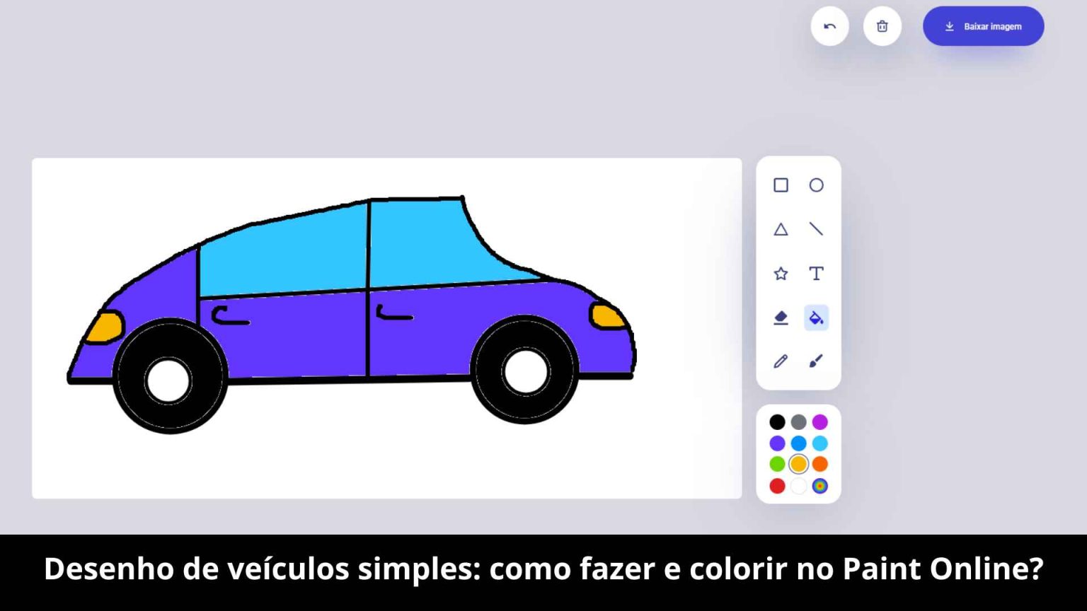 Desenho de veículos simples: como fazer e colorir no Paint Online ...