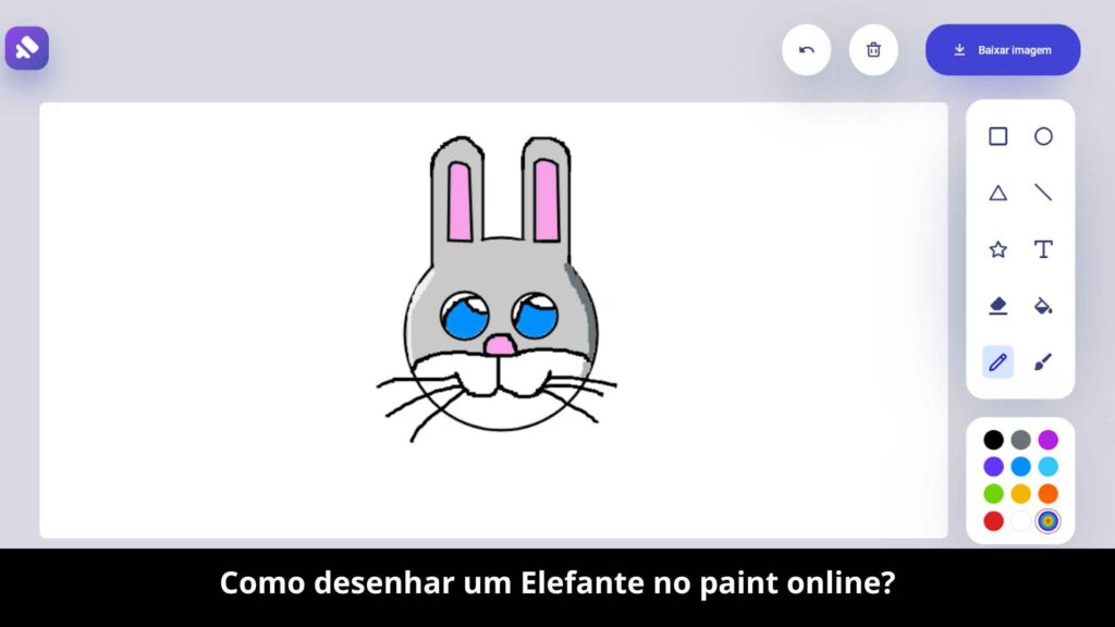 Como desenhar um Coelho no paint online