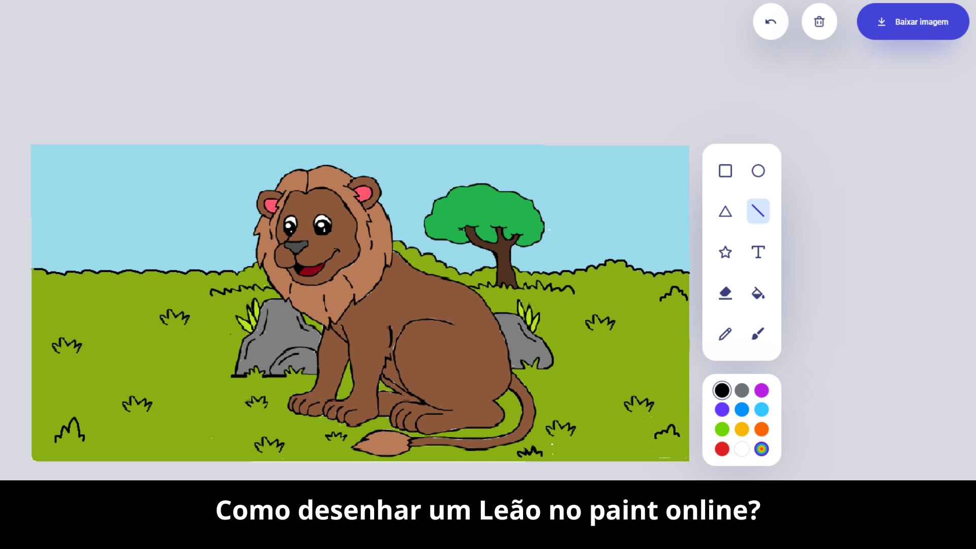 Como desenhar um Leão no paint online?