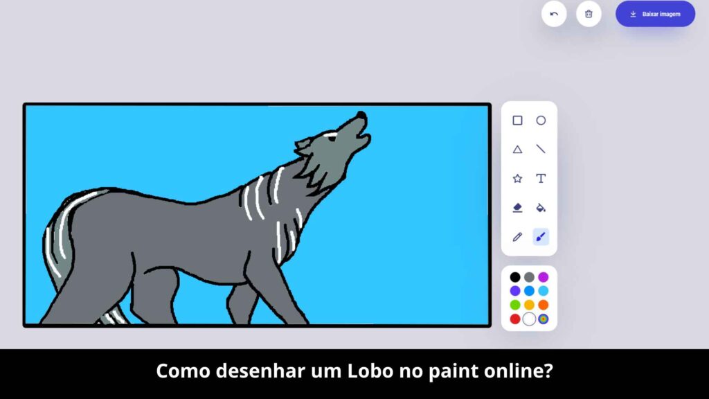 Como desenhar um Lobo no paint online