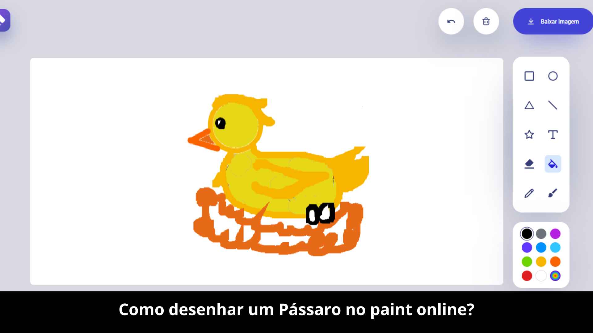 Como desenhar um Pássaro no paint online?
