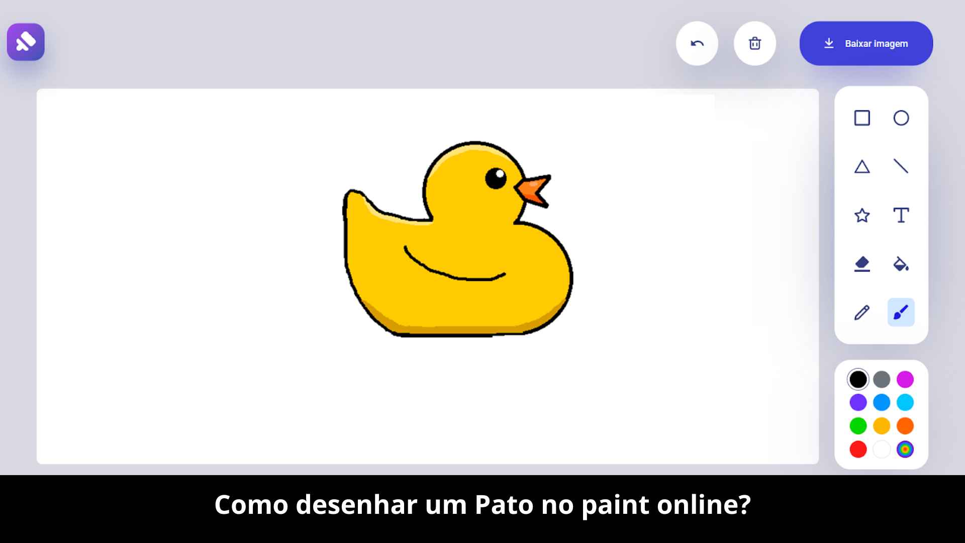 Como desenhar um Pato no paint online?