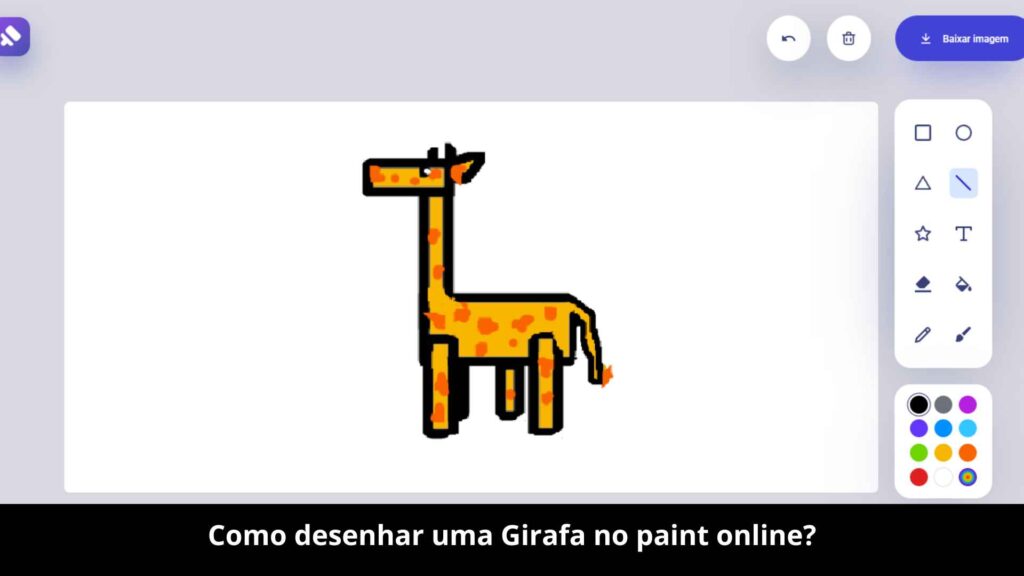 Como desenhar uma Girafa no paint online
