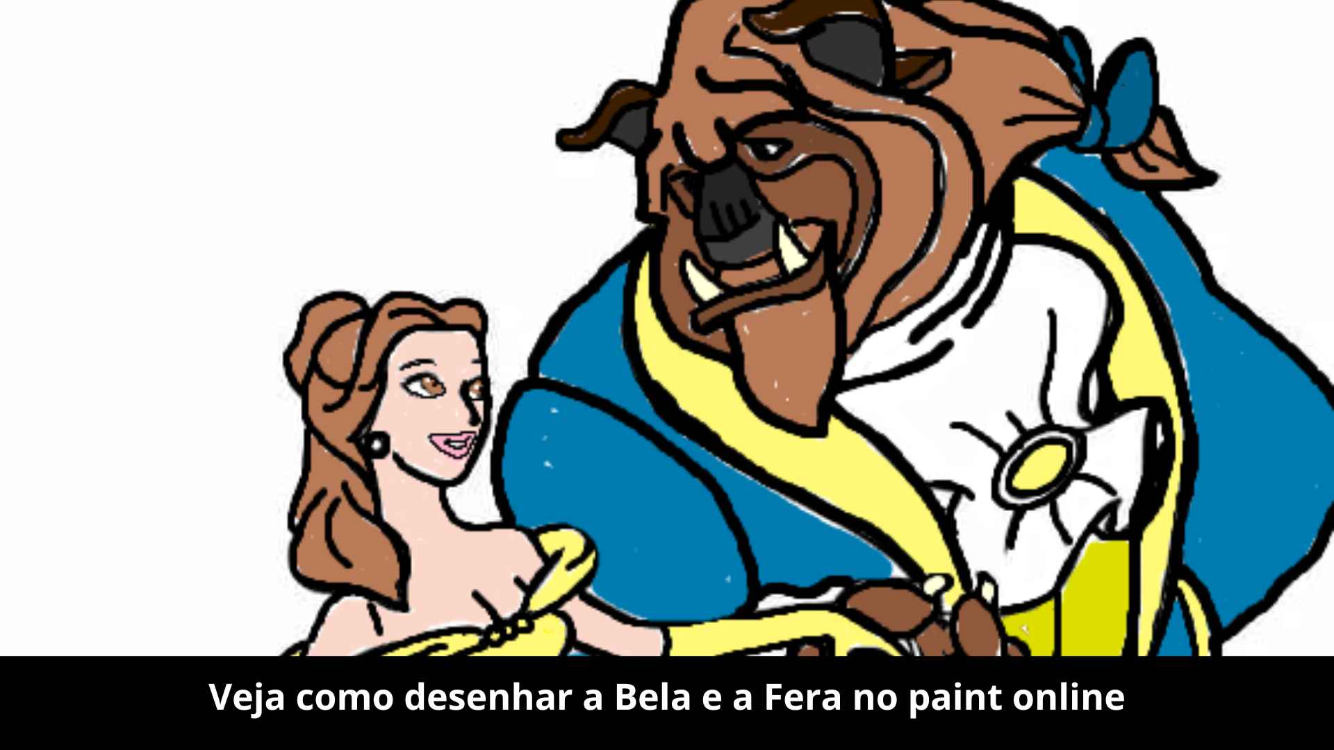 Veja como desenhar a Bela e a Fera no paint online