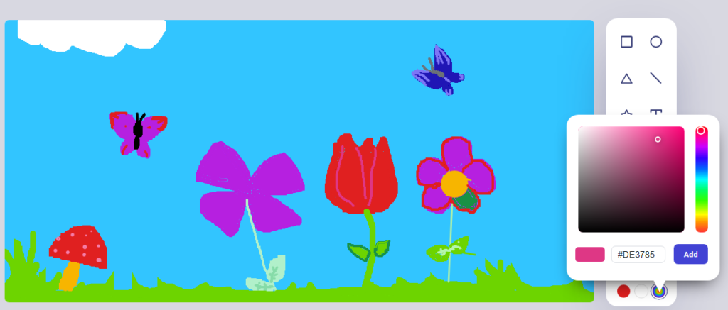 Como colorir itens do Paint Online?